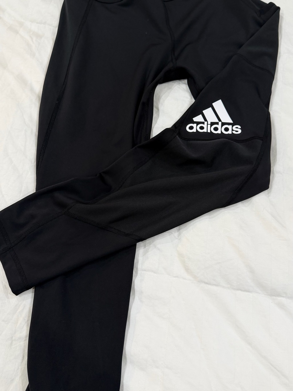 adidas Black Performance Leggings with White Logo